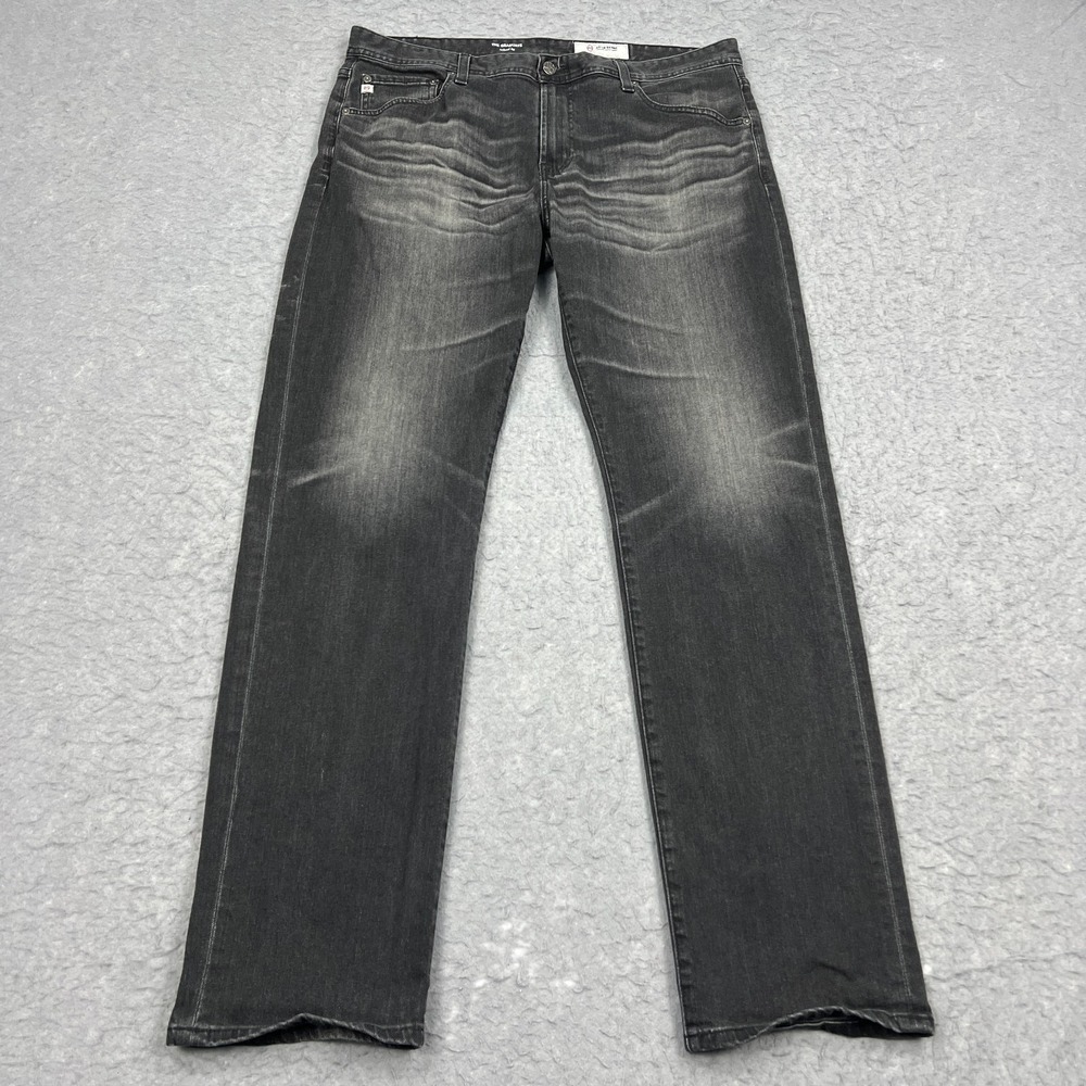 AG Adriano Goldschmied Men Jeans 36x34 Gray Denim The Graduate Tailored Leg Fade